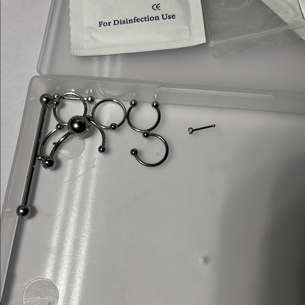 Silver Body Piercing Jewelry Set